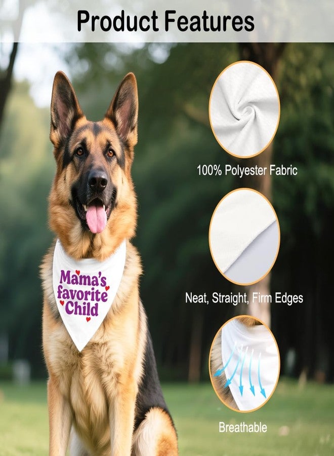 ZBBFSCSB Mama's Favorite Child White Dog Bandana, Funny Photo Prop Pet Scarf Accessories for Small Medium Large Canine, Mother's Day Birthday Christmas Gender Revealing Gifts for Dog Mom Pet Lovers - Image 3